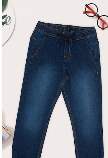 Navy Garment Dyed Utility Cargo Jeans